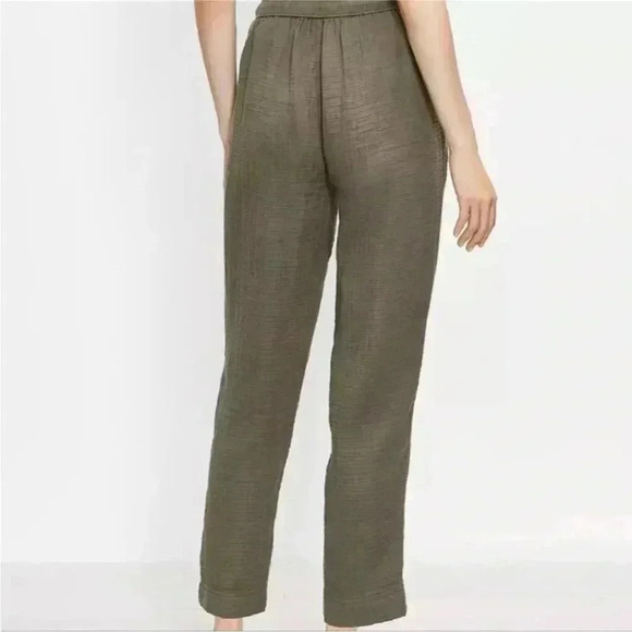 Lou & Grey Sage Green Linen Inspired Tapered Pants, Green Joggers, Size Small - Picture 2 of 16